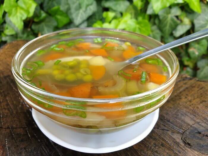 Makrobiotikus zöldborsóleves